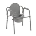 thumbnail image 1 of Drive Medical Steel Folding Deep Seat Bedside Commode, Gray, 1 of 7