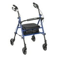 thumbnail image 1 of Drive Medical Adjustable Height Aluminum Frame Rollator w/ 6" Casters, Blue, 1 of 6