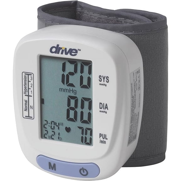 Drive Medical BP2116 Automatic Wrist Blood Pressure Monitor, White 1 Count (Pack of 1)