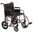thumbnail image 1 of Drive Medical Bariatric Heavy Duty Transport Wheelchair with Swing Away Footrest, 22" Seat, Red, 1 of 5
