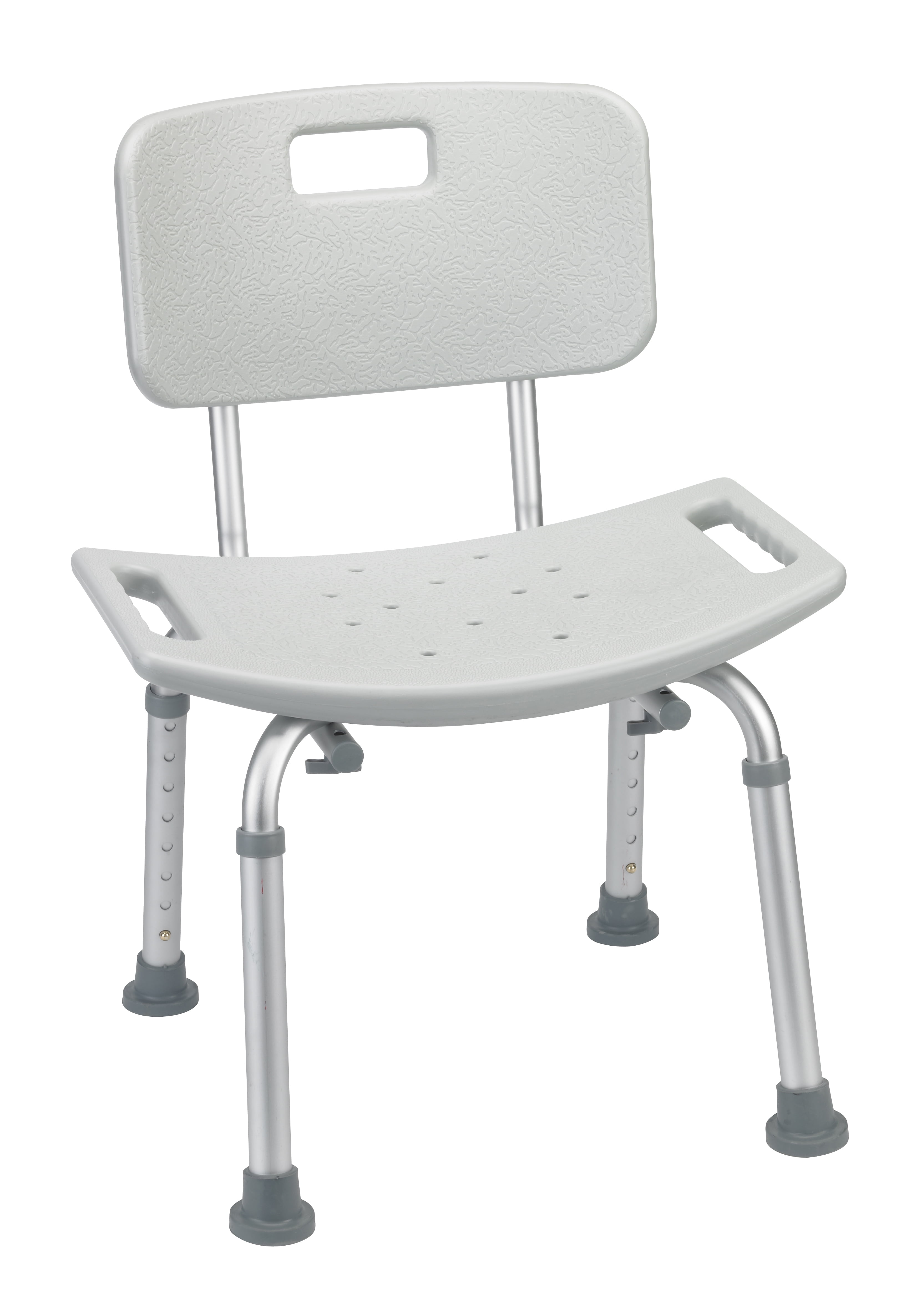 Gray Adjustable Aluminum Safety Shower Chair with Back