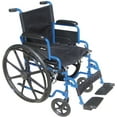 thumbnail image 1 of Drive Medical Blue Streak Wheelchair with Flipback Desk Arms, Elevating Leg Rests, 18" Seat, Steel Frame, 1 of 6