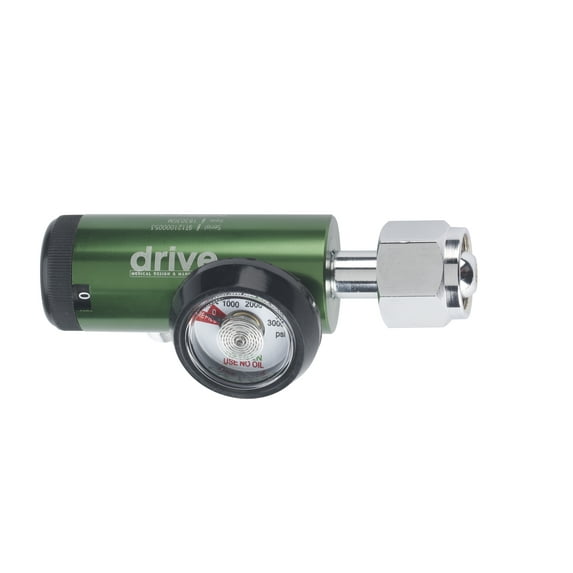 Drive Medical CGA 540 Mini Oxygen Regulator 0-8 LPM DISS Outlet Model 18303gm