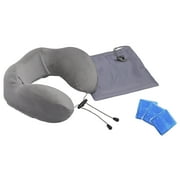 Drive Medical Comfort Touch Gray Solid Polyurethane Memory Foam Velour Therapeutic Neck Pillow, Lightweight with Reusable Hot/Cold Gel Packs