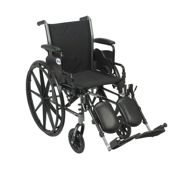 Drive Medical Cruiser III Light Weight Wheelchair with Flip Back Removable Arms, Desk Arms, Elevating Leg Rests, 18" Seat