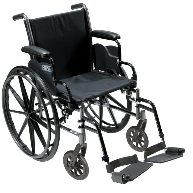Drive Medical Cruiser III Light Weight Wheelchair with Flip Back Removable Arms, Desk Arms, Swing away Footrests, 18" Seat