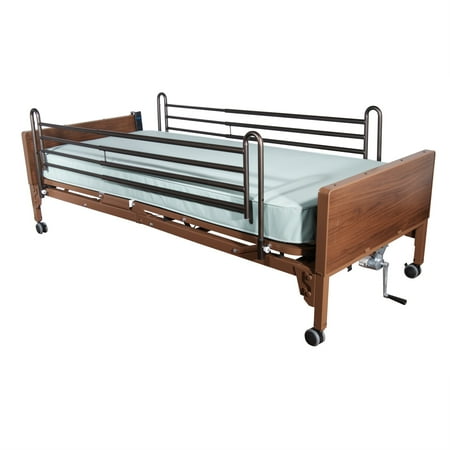Drive Medical Delta Ultra-Light Full Electric Hospital Bed with Full Rails and Innerspring Mattress