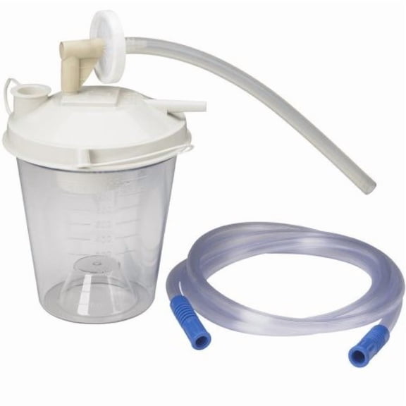 Drive Medical Disposable Suction Canister Kit - Graduated, 800 Milliliters, Press-on Lid, Disposable, 1 Count