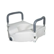 Drive Medical Elevated Raised Toilet Seat with Removable Padded Arms, Fits Most Toilets