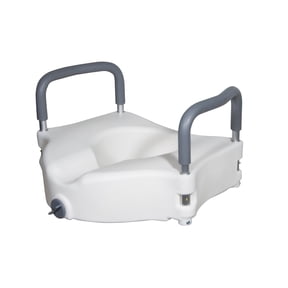 Drive Medical 2-in-1 Raised Toilet Seat with Removable Padded Arms