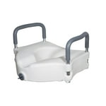 Drive Medical RTL12027RA 2-in-1 Raised Toilet Seat with Removable Padded Arms, Standard Seat
