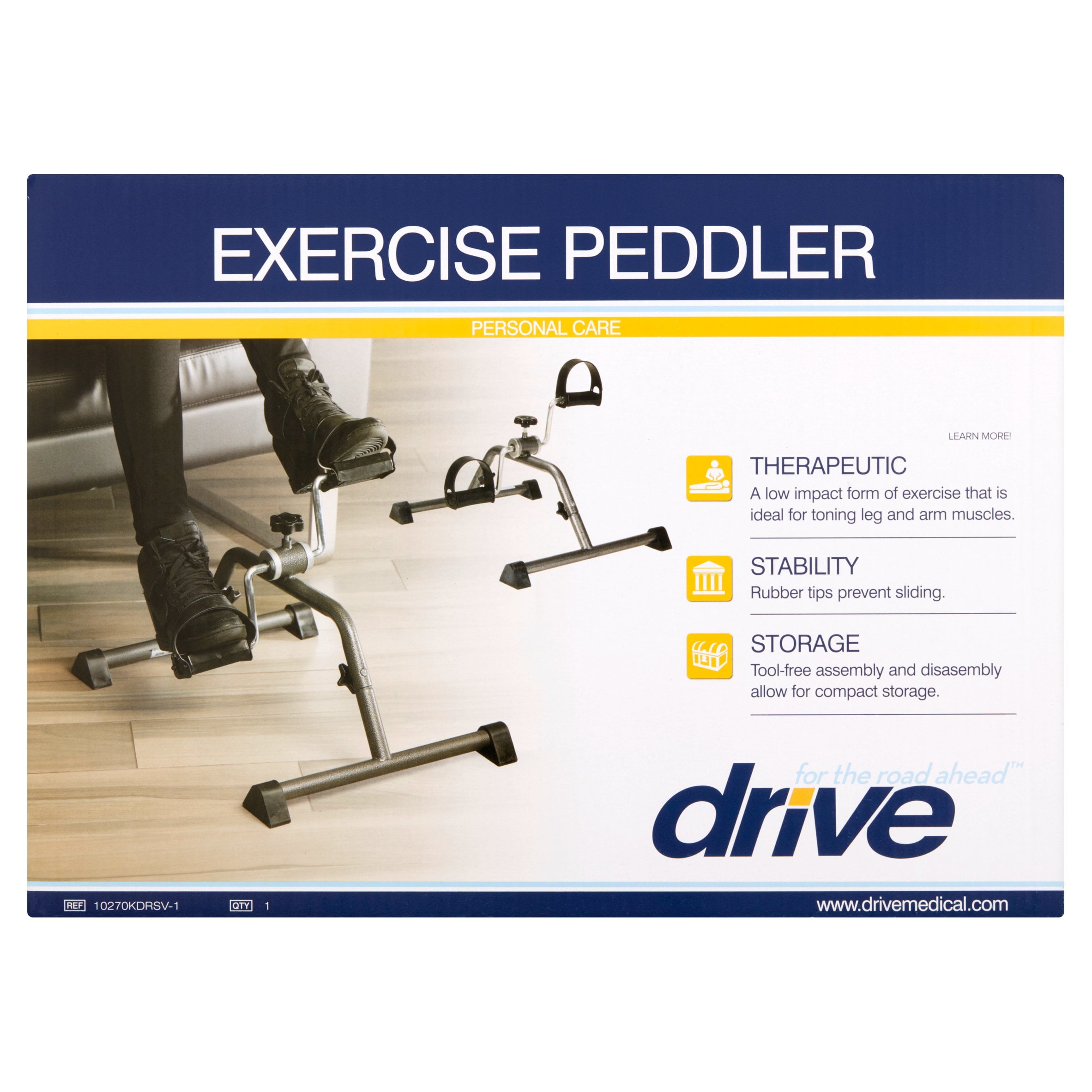 Drive Medical Floor Exercise Peddler with Foot Pedals Silver Vein Finish Walmart