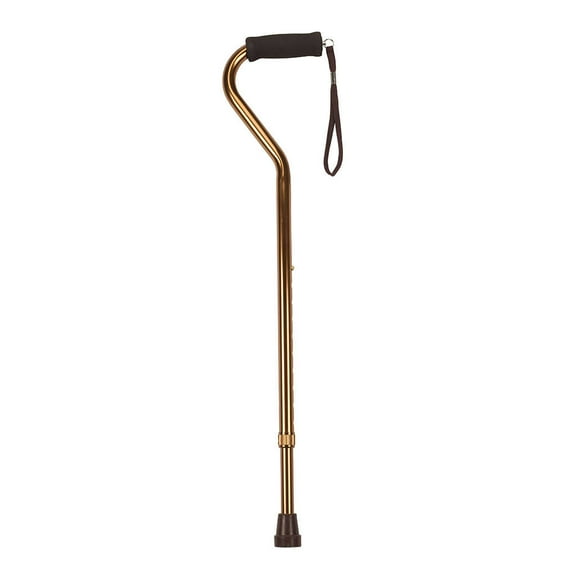Drive Medical Foam Grip Offset Handle Walking Cane, Bronze