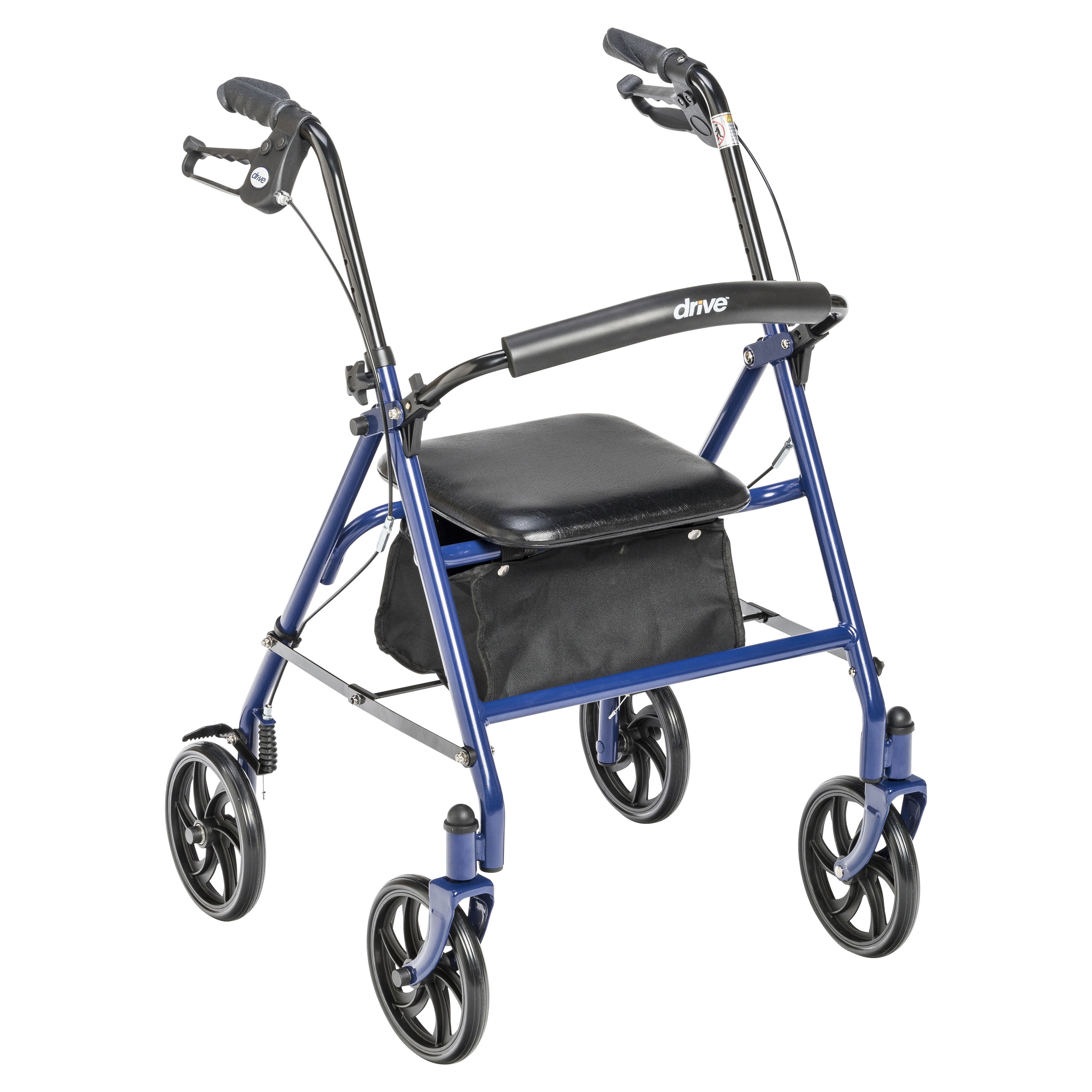 Drive Medical Four Wheel Rollator Rolling Walker with Fold Up Removable Back Support, Blue - image 1 of 9