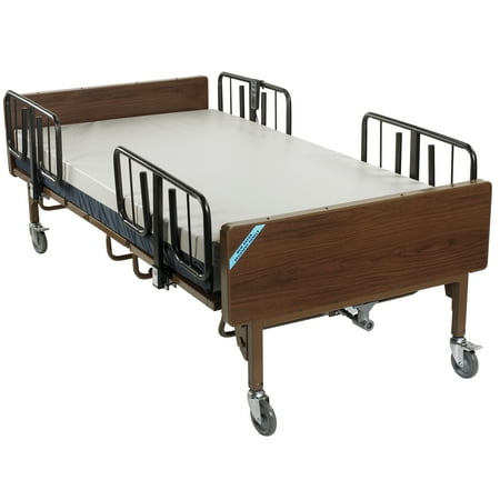 Drive Medical Full Electric Heavy Duty Bariatric Hospital Bed, with Mattress and 1 Set of T Rails
