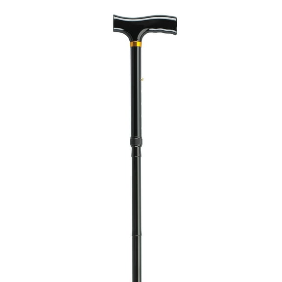 Drive Medical Lightweight Adjustable Folding Cane with T Handle, Black