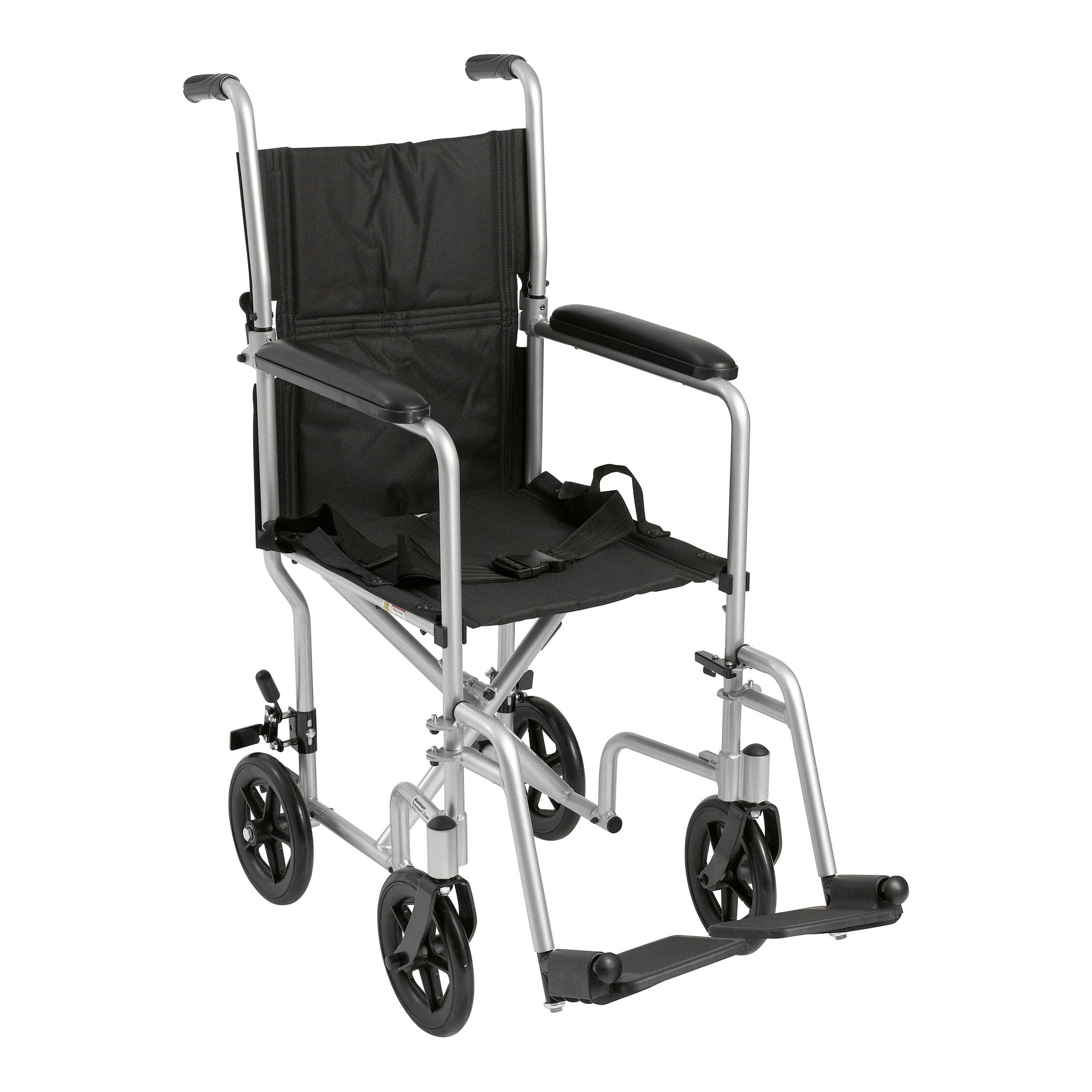 Drive Medical Lightweight Transport Wheelchair, 17" Seat, Silver