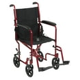 thumbnail image 1 of Drive Medical Aluminum Transport Chair, 19", Red, 1 of 6
