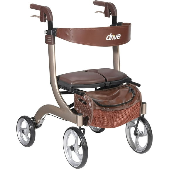 Drive Medical Nitro DLX Euro Style Walker Rollator, Champagne( Pack of 2 )