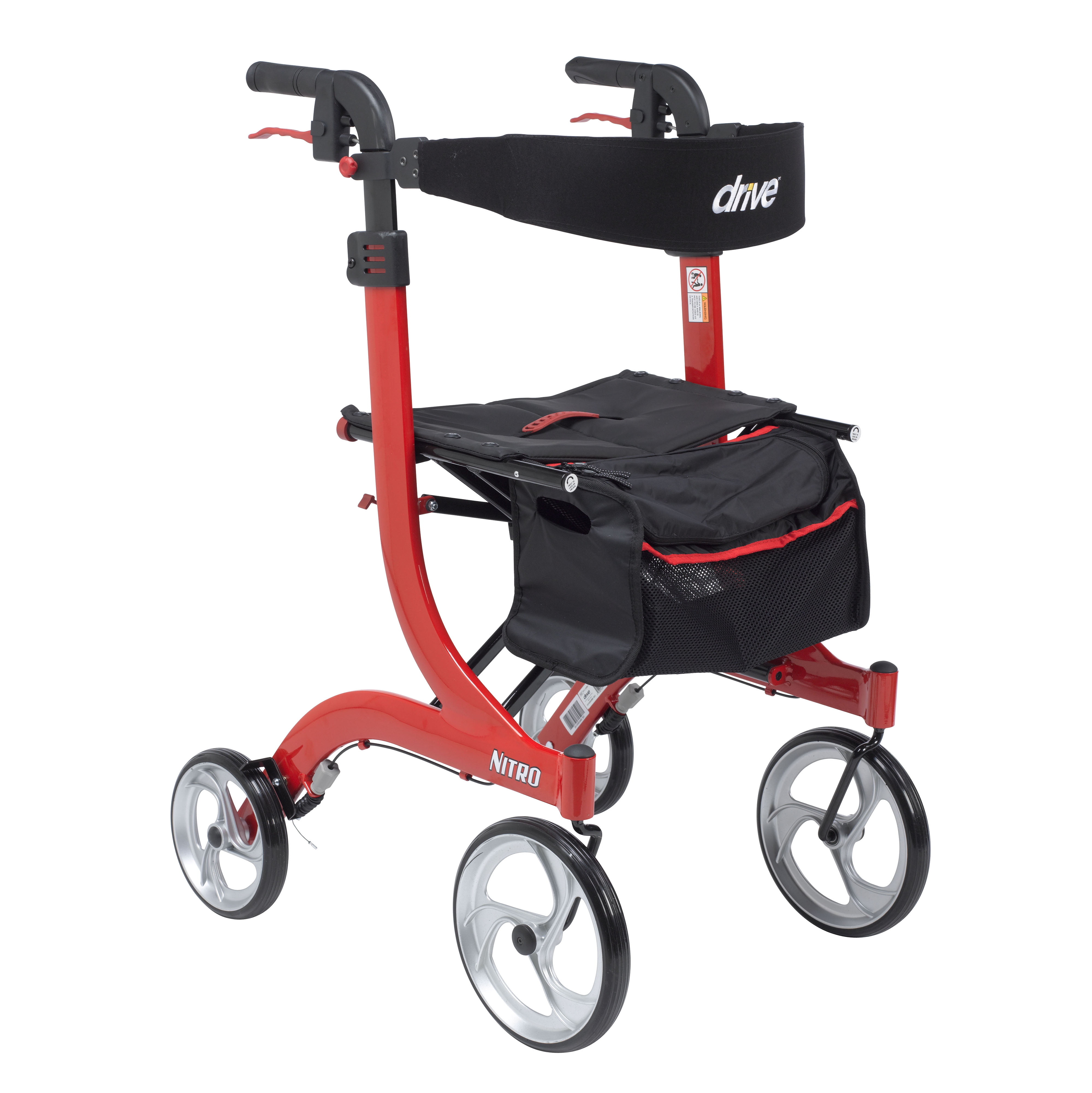 Drive Medical Durable 4 Wheel Rollator with 7.5 Casters