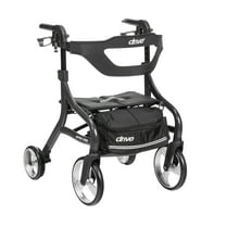 Drive Medical Nitro Sprint Rollator Rolling Walker, Hemi Height, Black