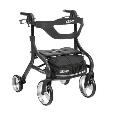 Drive Medical Nitro Sprint Rollator Rolling Walker, Hemi Height, Black