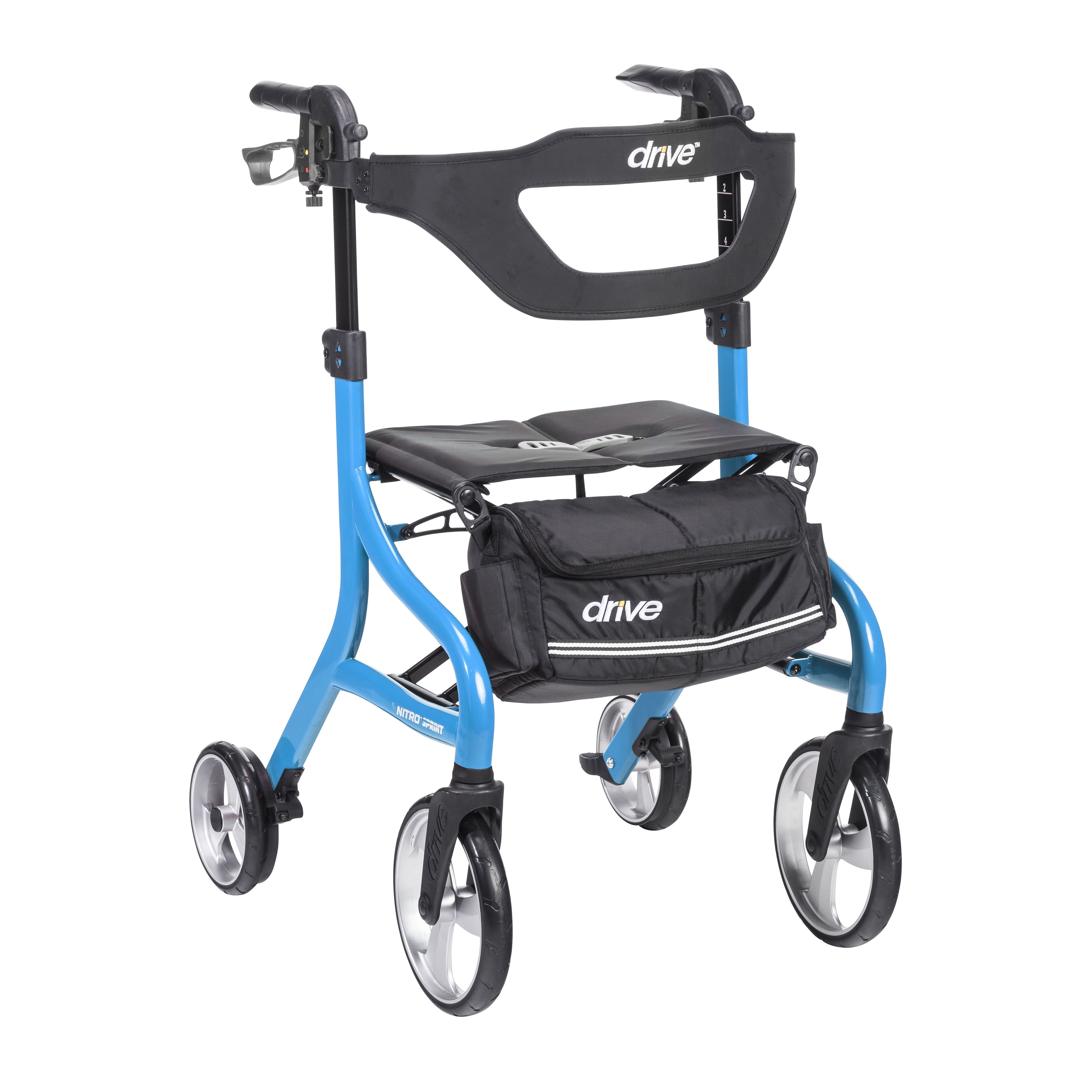 Drive Medical Nitro Sprint Rollator Walker for Seniors, Heavy Duty