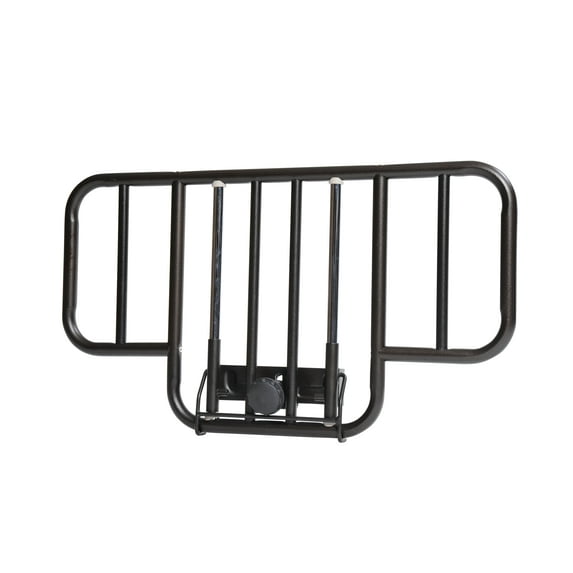 Drive Medical No Gap Half Length Side Bed Rails with Brown Vein Finish, 1 Pair