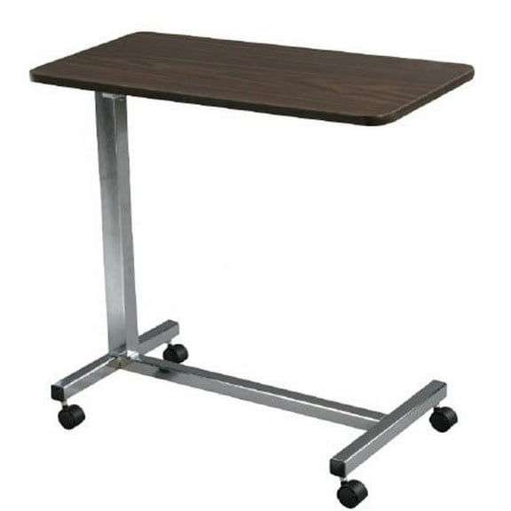 Drive Medical 13003 Non Tilt Top Overbed Table with Wheels, Chrome