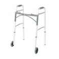 thumbnail interactive-video image 1 of Drive Medical Deluxe Two Button Folding Walker with Wheels, 1 of 7