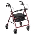 thumbnail interactive-video image 1 of Drive Medical Rollator Rolling Walker with 6 inch Wheels, Folding Removable Backrest, and Padded Seat, Red, 1 of 7