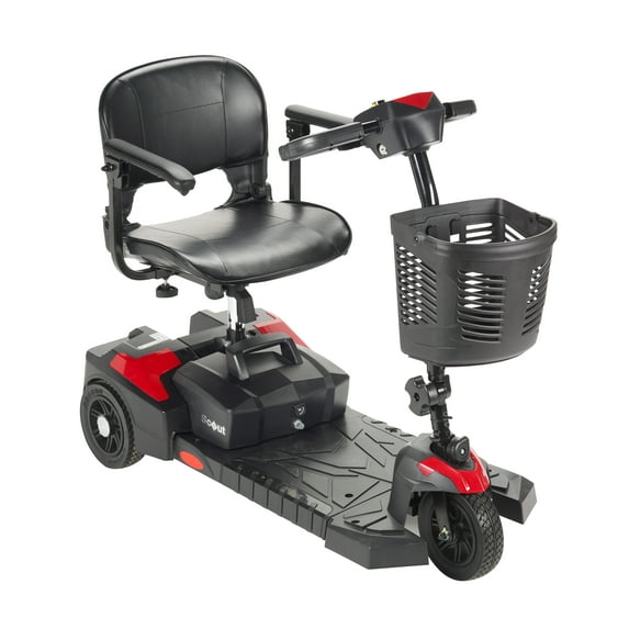 Drive Medical Scout Compact Travel Power Scooter, 3 Wheel, Extended Battery with Peace of Mind Protection Included