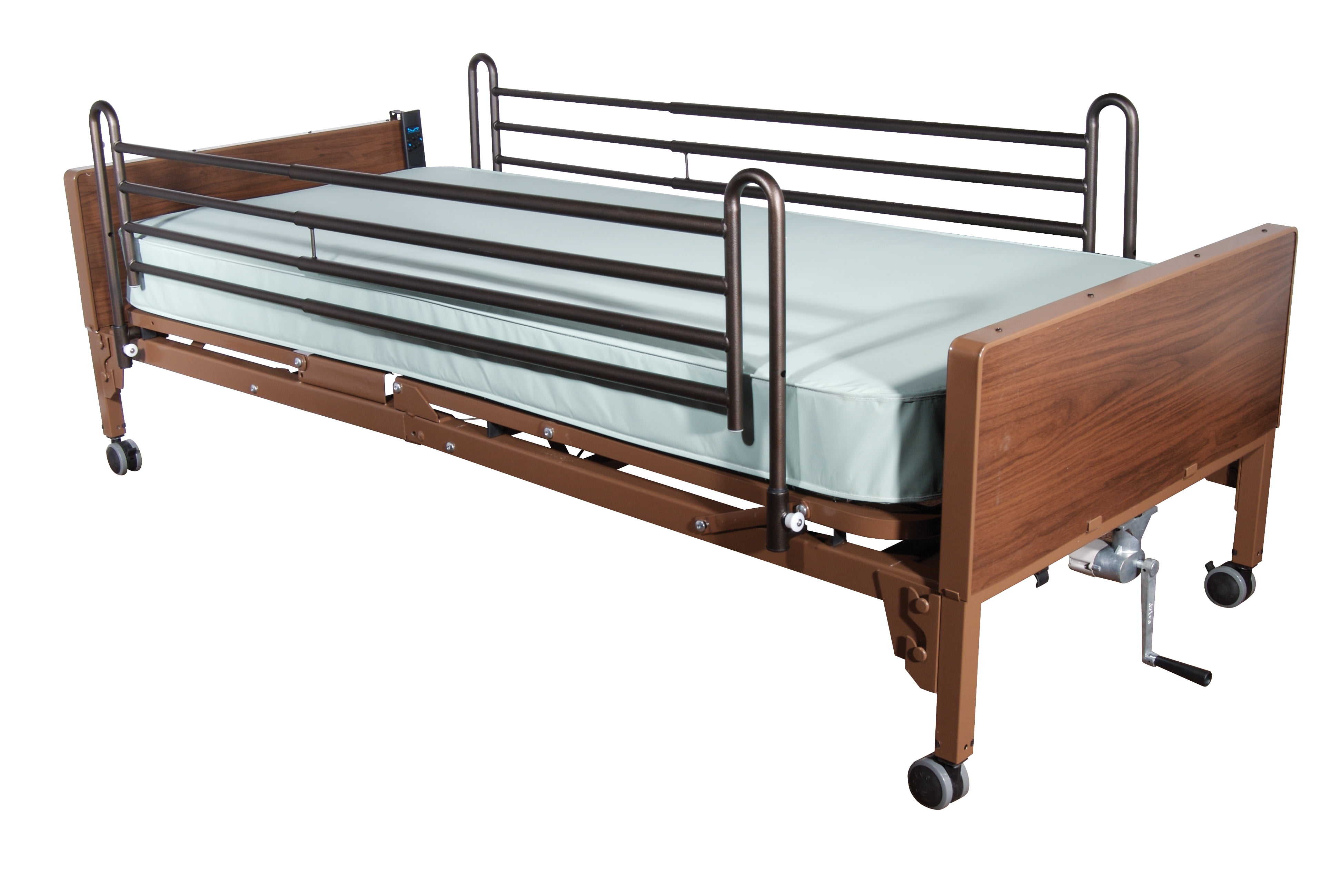 Drive Medical Semi Electric Bed with Rails and Mattress