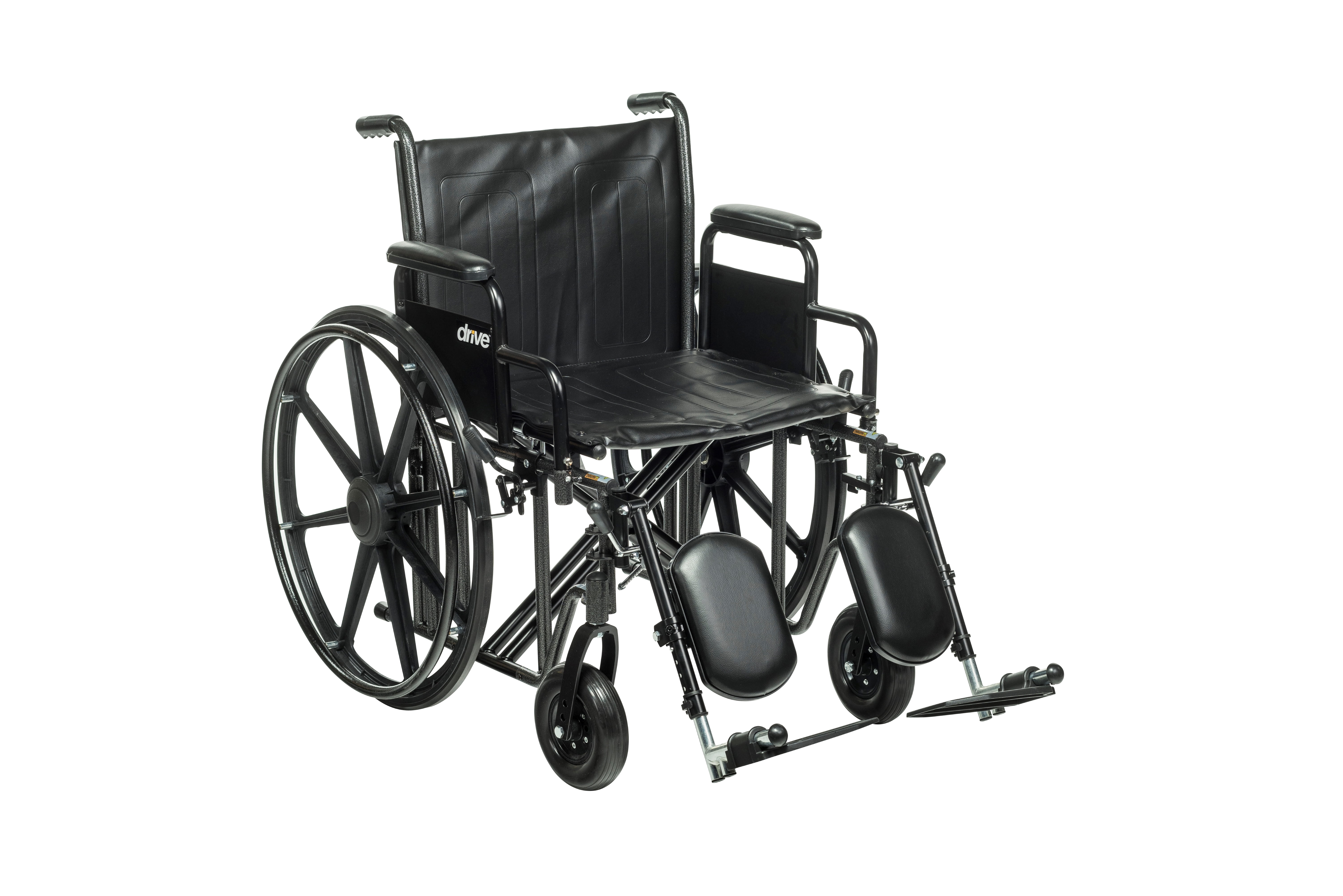 Drive Medical Sentra EC Heavy Duty Wheelchair, Detachable Desk Arms, Elevating Leg Rests, 22" Seat