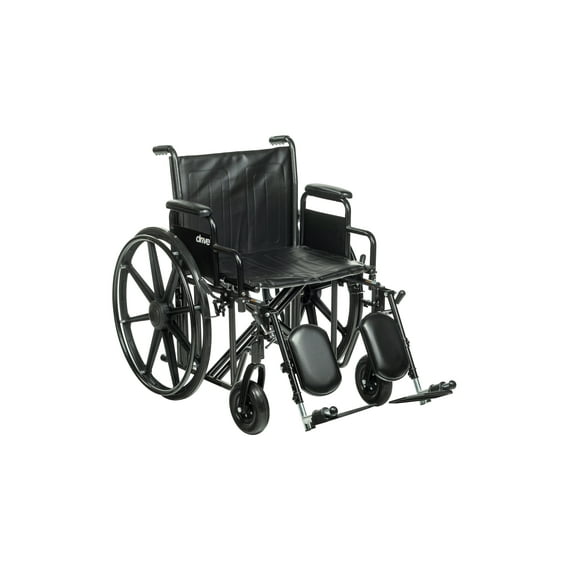 Drive Medical Sentra EC Heavy Duty Wheelchair, Detachable Desk Arms, Elevating Leg Rests, 22" Seat