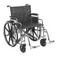 thumbnail image 1 of Drive Medical Sentra Extra Heavy Duty Wheelchair, Detachable Desk Arms, Swing away Footrests, 22" Seat, 1 of 2