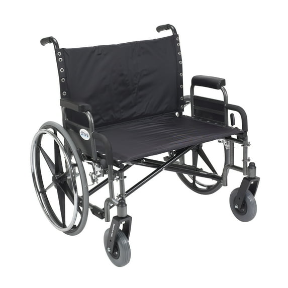 Drive Medical Sentra Extra Wide Heavy Duty Wheelchair, Detachable Desk Arms, 30" Seat