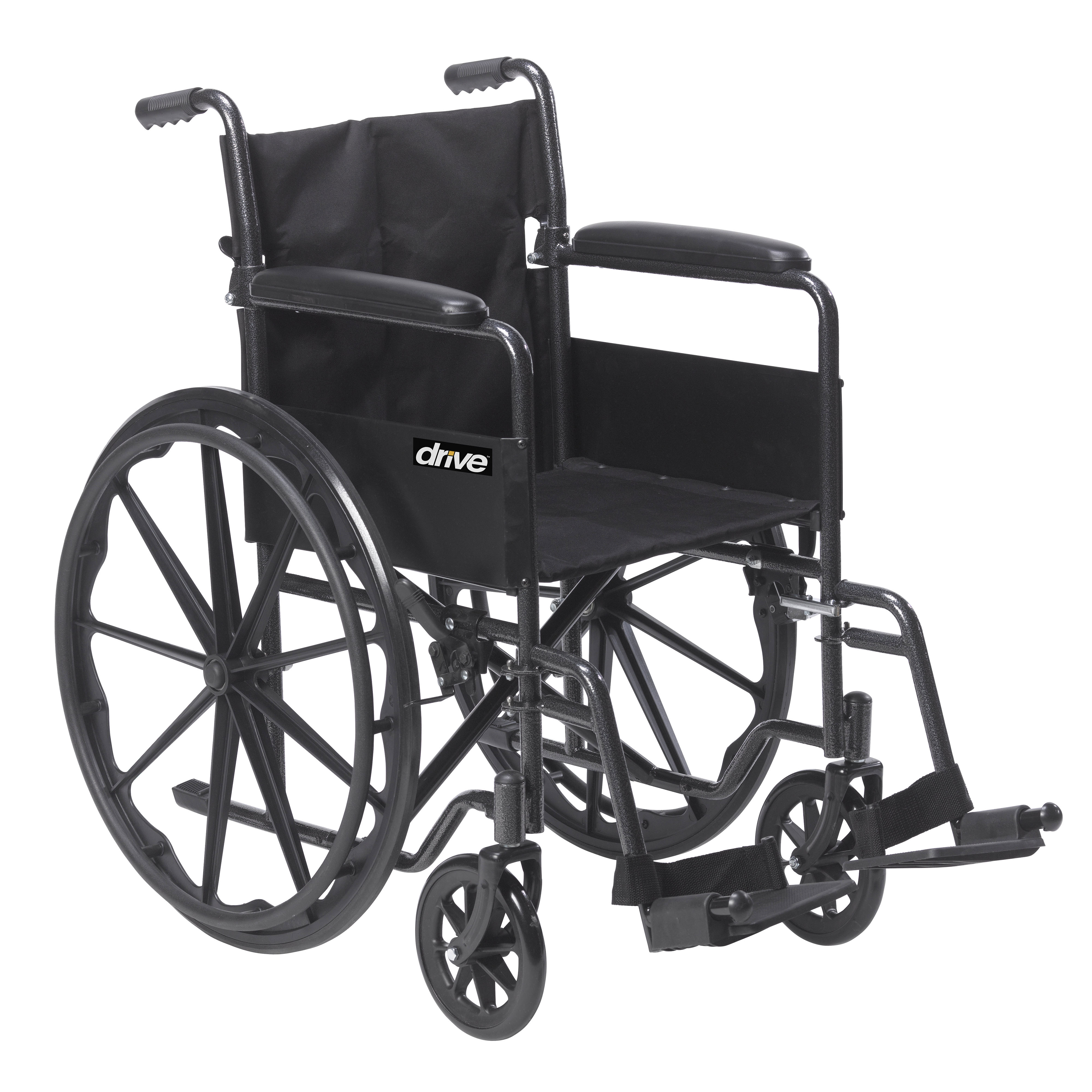 Drive Medical Silver Sport 1 Wheelchair with Full Arms and Swing away Removable Footrest - image 1 of 6