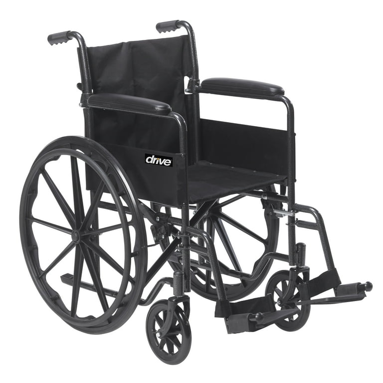 Drive Medical Wheelchair, Silver Sport 1, Full Arms, Swing