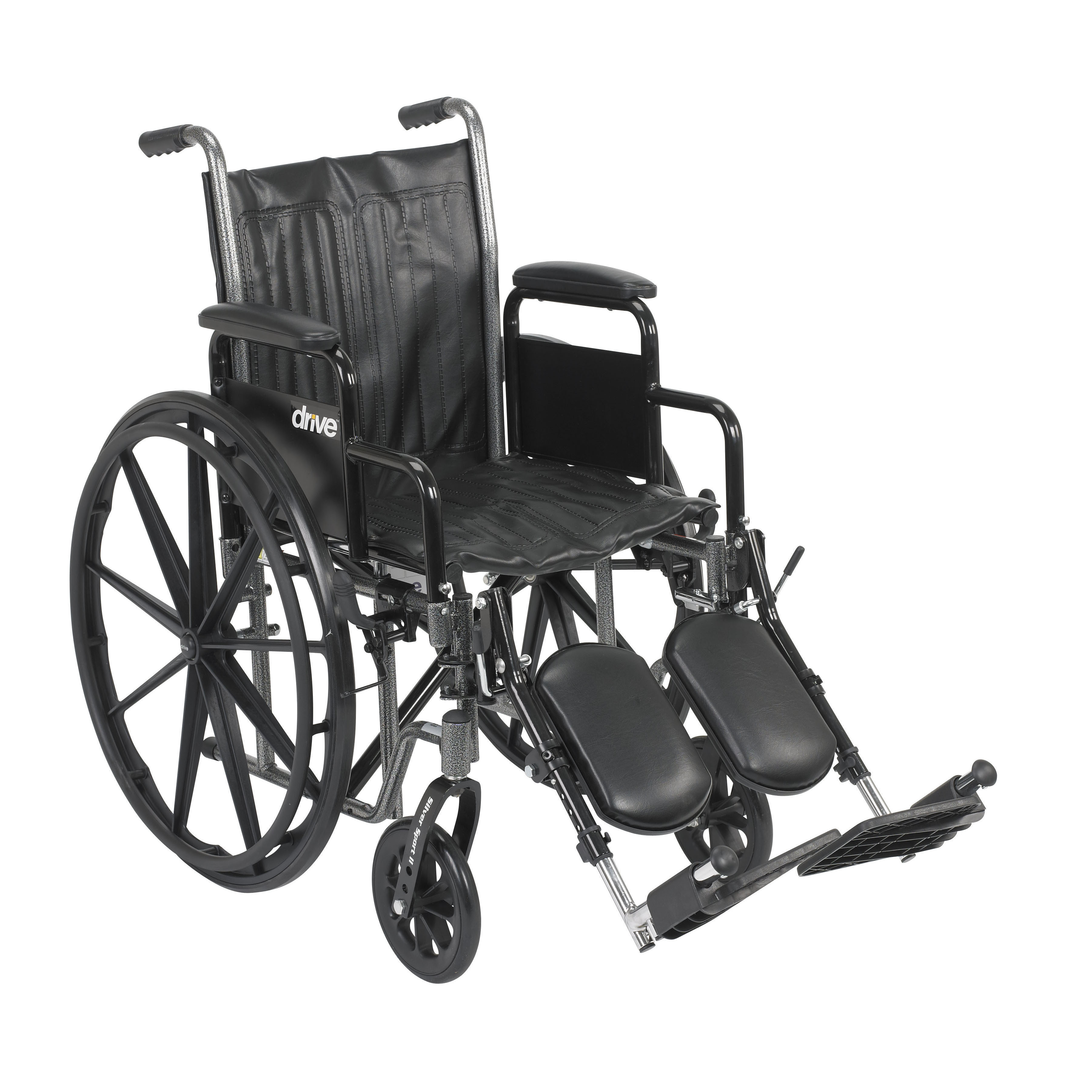 Drive Medical Silver Sport 2 Wheelchair, Detachable Desk Arms, Elevating Leg Rests, 18" Seat - image 1 of 2