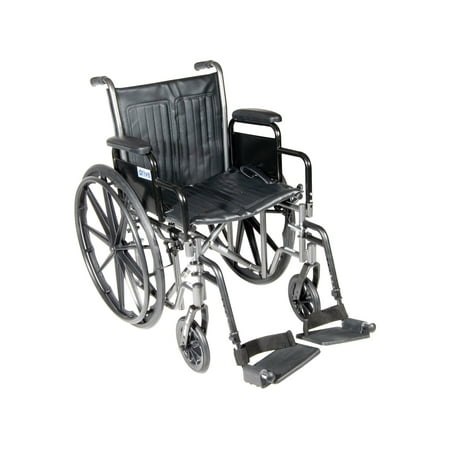 Drive Medical Silver Sport 2 Wheelchair, Detachable Desk Arms, Swing away Footrests, 16" Seat
