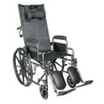 thumbnail image 1 of Drive Medical Silver Sport Reclining Wheelchair with Elevating Leg Rests, Detachable Desk Arms, 18" Seat, 1 of 2
