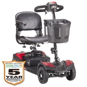 Drive Medical Spitfire Scout LT 4-EXT 4 Wheel Travel Power Scooter with Extended 15 Mile Range Battery and 5 Year Extended Warranty