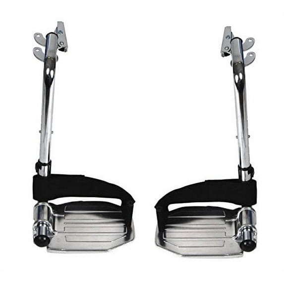 Drive Medical Swing Away Footrests with Aluminum Footplates, Black
