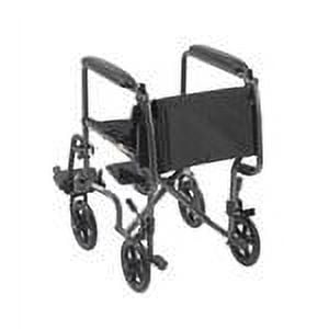 Drive Medical TR37E-SV Lightweight Steel Transport Wheelchair, Fixed Full Arms,17-Inch Seat