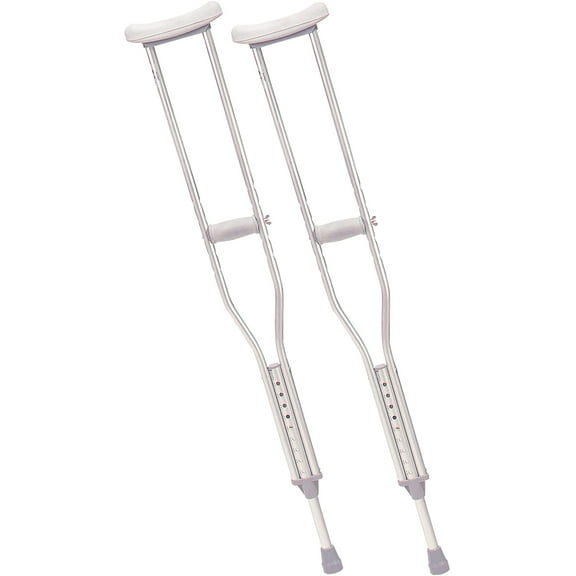 Drive Medical Tall Adult Walking Crutches with Underarm Pad and Handgrip, Gray( Pack of 2 )