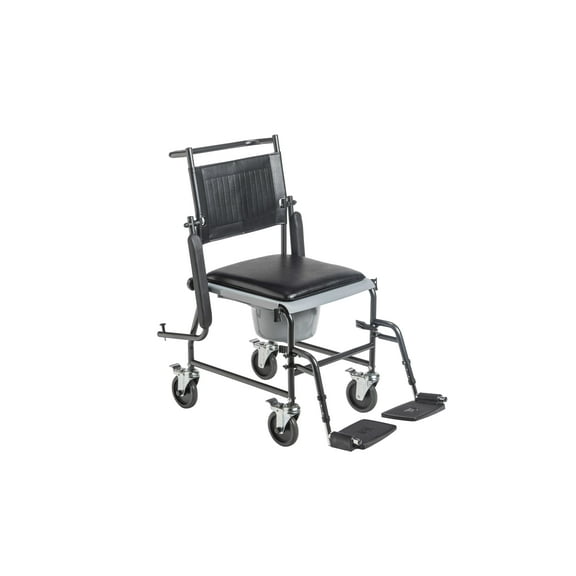 Drive Medical Upholstered Drop Arm Wheeled Commode