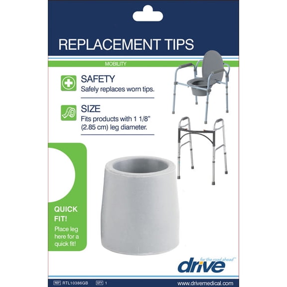 Drive Medical Utility Replacement Tip, 1-1/8", Gray, Single Tip