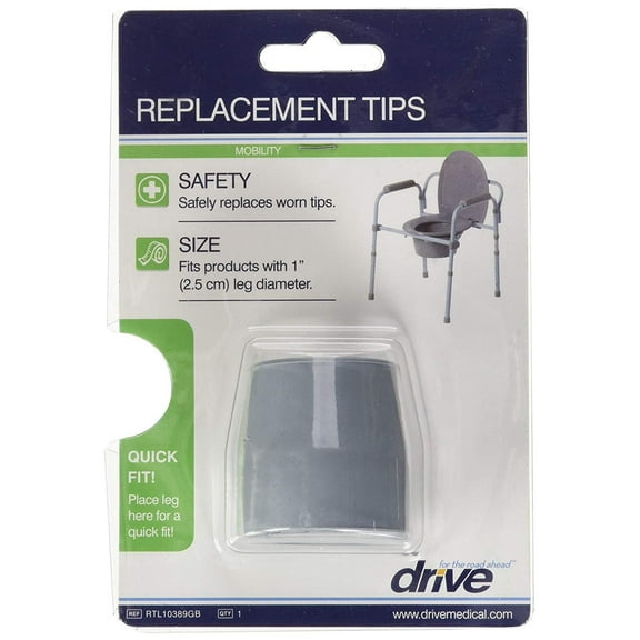 Drive Medical Utility Replacement Tip, 1", Gray