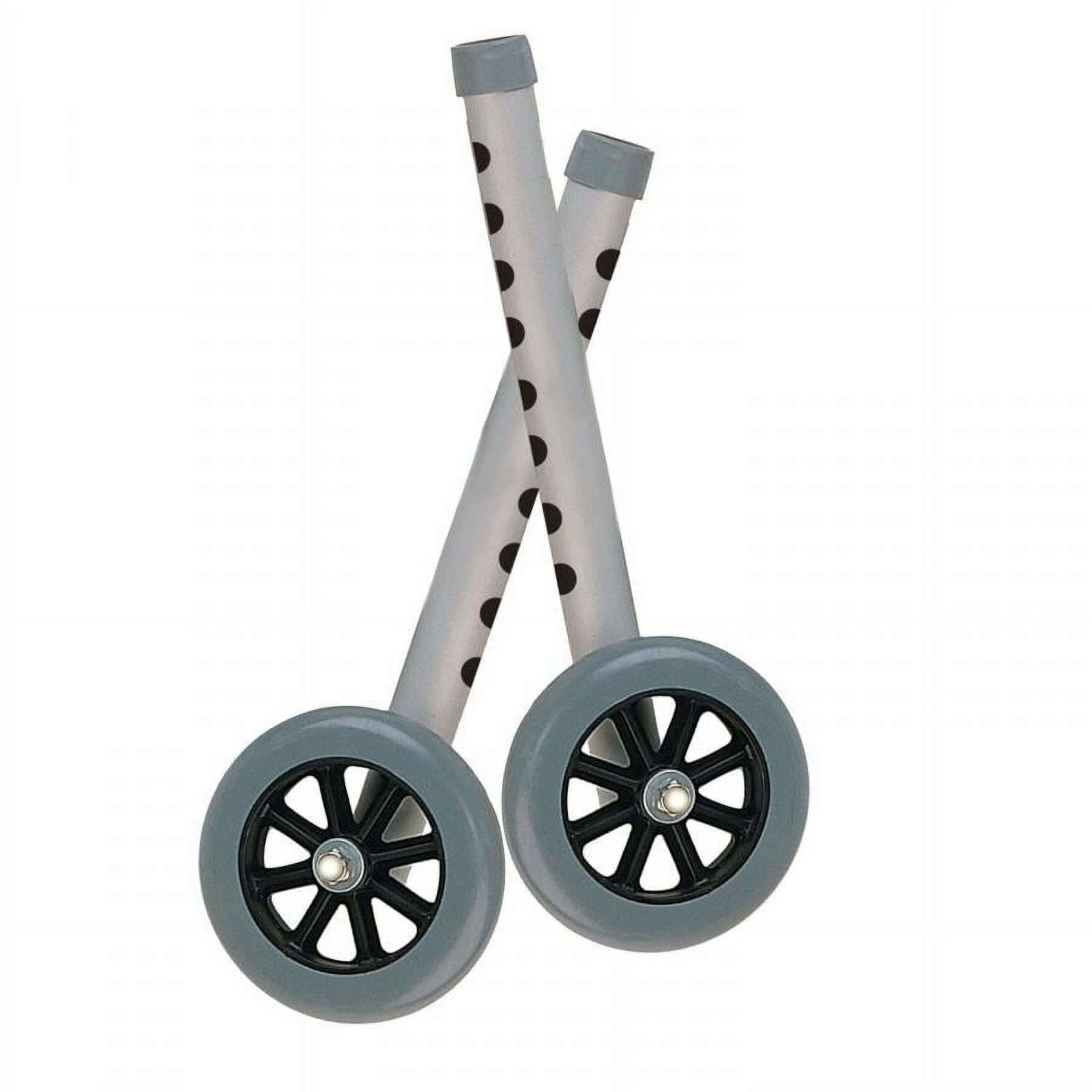 Drive Medical Walker Extension Legs with Wheels - 5 Inch Outside Diameter, 350 pounds Capacity, 1 Pair